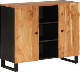 vidaXL - Dressoir - met - 2 - deuren - 90x33x75 - cm - massief - acaciahout