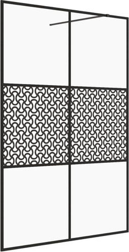 vidaXL - Inloopdouchewand - 140x195 - cm - ESG-glas - transparant - en - zwart