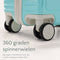 Skycases City Walker - Grote Reiskoffer 94L - Lichtgewicht & Sterk - 360° Spinner Wielen - TSA-slot - Luxe Beschermhoes & Wetpouch - Tiffany Blue