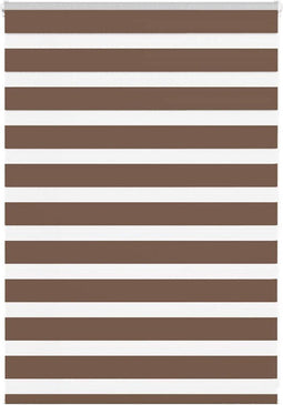 vidaXL - Zebra - rolgordijn - 105x100 - cm - stofbreedte - 100,9cm - polyester - bruin