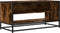 vidaXL - Tv-meubel - 91x40x46 - cm - bewerkt - hout - metaal - gerookt - eikenkleurig