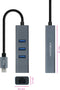 Nanocable 10.03.0408 - USB naar Ethernet Adapter - 3x USB 3.2 1x RJ45 - Grijs