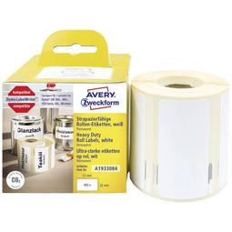 Avery-Zweckform Rol met etiketten 57 x 32 mm Folie Wit 400 stuk(s) Permanent A1933084 Universele etiketten