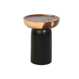 Bijzettafel Home ESPRIT Zwart Natuurlijk 35 x 35 x 46 cm