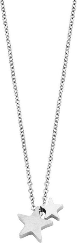 CO88 Collection Sense 8CN 26023 Stalen Collier met Hanger - Sterren - Lengte 38 + 5 cm - Zilverkleurig