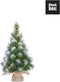 Mica Decorations Kunst kerstboom - 60 cm - met verlichting en sneeuw - Groen