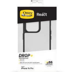 Otterbox iPhone 14 Pro - React Series - Schokbestendig valbestendig ultradun - Antimicrobieel zwart