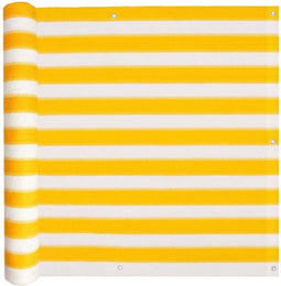 vidaXL - Balkonscherm - HDPE - 75x600 - cm - geel - en - wit