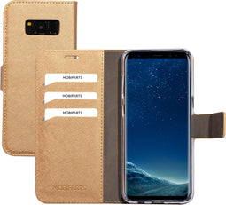Mobiparts Galaxy S8 - Wallet Case - Saffiano motief - Bruin