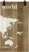 DKNC - Wereld Kaart Grace - 210x4x121cm - Bruin