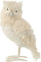 J-Line decoratie Uil Staand - textiel - Glitter/ecru