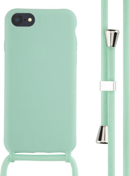 iMoshion Hoesje Geschikt voor iPhone 7 / 8 / SE (2020) / SE (2022) Hoesje Met Koord - iMoshion Siliconen hoesje met koord - Mintgroen
