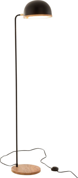 J-Line vloerlamp Evy - ijzer/hout - zwart/naturel