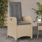 vidaXL - Tuinstoel - verstelbaar - met - kussens - poly - rattan - gemengd - beige