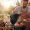 KitchenBrothers Kamado BBQ - 13 Inch Houtskool Barbecue - 27⌀ cm - PFAS-vrij - Deluxe Set - Zwart