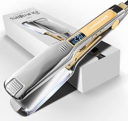 Sansbeauté® 2-in-1 Stijltang - Professionele Hair Straightener - 31 Temperatuurstanden 80℃ t/m 230℃ - ION Technologie - Classic Silver