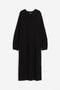 H&M Zwarte Midi Trui-Jurk - XS - Ronde Hals - Lange Raglanmouwen - Loose Fit
