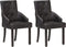vidaXL - Eetkamerstoelen - 2 - st - echt - geitenleer - zwart