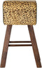 Kruk DKD Home Decor Zwart Hout Bruin Leer (43 x 35 x 75 cm)