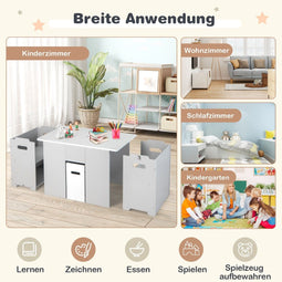 Coast 3-delige set gemaakt van tafel en stoelen voor kinderen Activiteitstafel met 2 stapelbare stoe