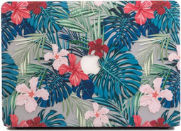 Lunso Geschikt voor MacBook Pro 15 inch (2016-2020) cover hoes - case - Tropical leaves red