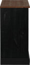vidaXL - Dressoir - HALDEN - met - schuifdeur - 80x40x80 - cm - massief - hout - zwart