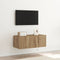 vidaXL - TV - Wandkast - met - LED-verlichting - Artisan - Eiken - 80x35x31 - cm