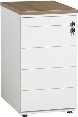 Ladeblok met 4 lades (incl. pennenlade) kleur Zwart (RAL9005) topblad Speciale Kleur