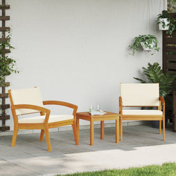 vidaXL - 3-delige - bistro - set - met - kussens - - - Gemaakt - van - massief - acaciahout