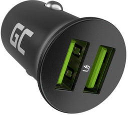 Green Cell PowerRide Nano - Auto Oplader 36W - 2x USB type-A - Ultra Charge - Zwart