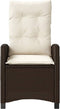 vidaXL - Tuinstoelen - 2 - st - verstelbaar - met - kussens - poly - rattan - bruin