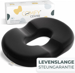 ComfyCentre Donut Kussen - Orthopedisch Ergonomisch - Voor Aambeien Stuitpijn Rugpijn - Zwart