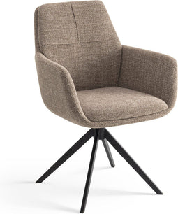 Furnihaus Milou - Draaibare Eetkamerstoel - Armleuning 360° draaifunctie - Taupe