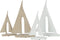 J-Line decoratie Zeilboot - cement - wit/beige - large - 2 stuks