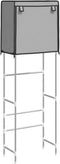 vidaXL - Toiletrek - 2-laags - 56x30x170 - cm - ijzer - grijs