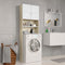 vidaXL - Wasmachinekast - 64x25,5x190 - cm - wit - en - eikenkleurig