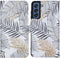 iMoshion Hoesje Geschikt voor Samsung Galaxy S21 FE Hoesje Met Pasjeshouder - iMoshion Design Softcase Bookcase - Wit / Meerkleurig / Goud / Glamour Botanic
