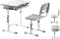 VDD Gaming Kinderbureau - Ergonomische Bureaustoel - Hoogte Verstelbaar - Grijs/Wit (set van 2)