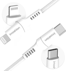 imoshion Kabel - Geschikt voor Lightning naar USB C - 1,5 meter - Oplader Kabel geschikt voor Apple iPhone 11/12/13/14 - Wit