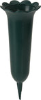 Grafvaas/grafvazen - kunststof - groen - 31 cm - Voor bloemen op graf te zetten