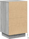 vidaXL - Nachtkastje - met - LED - Grijs - Sonoma - 39x34,5x65 - cm - Gelaagd - Hout