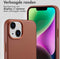 Accezz MagSafe Leather Backcover iPhone 14 - Echt leer - Verhoogde randen - Bruin