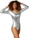 dressforfun - Metallic body - lange mouwen - zilver