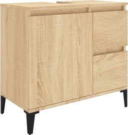 vidaXL - Badkamerkast - 65x33x60 - cm - bewerkt - hout - sonoma - eikenkleurig