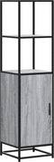 vidaXL - Hoge - kast - 35,5x35x139 - cm - bewerkt - hout - en - metaal - grijs - sonoma
