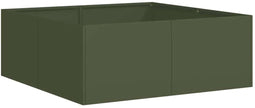 vidaXL - Plantenbak - 80x80x30 - cm - staal - olijfgroen