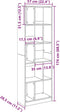 vidaXL - Boekenkast - 57x28,5x174 - cm - bewerkt - hout - bruin - eikenkleurig