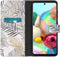 iMoshion Hoesje Geschikt voor Samsung Galaxy A71 Hoesje Met Pasjeshouder - iMoshion Design Softcase Bookcase - Wit / Zwart / Goud / Glamour Botanic