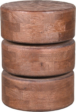 LABEL51 Bijzettafel Milly Espresso Mangohout Ø35cm