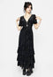 Disturbia Lilias Devoré Tiered Maxi Dress UK10